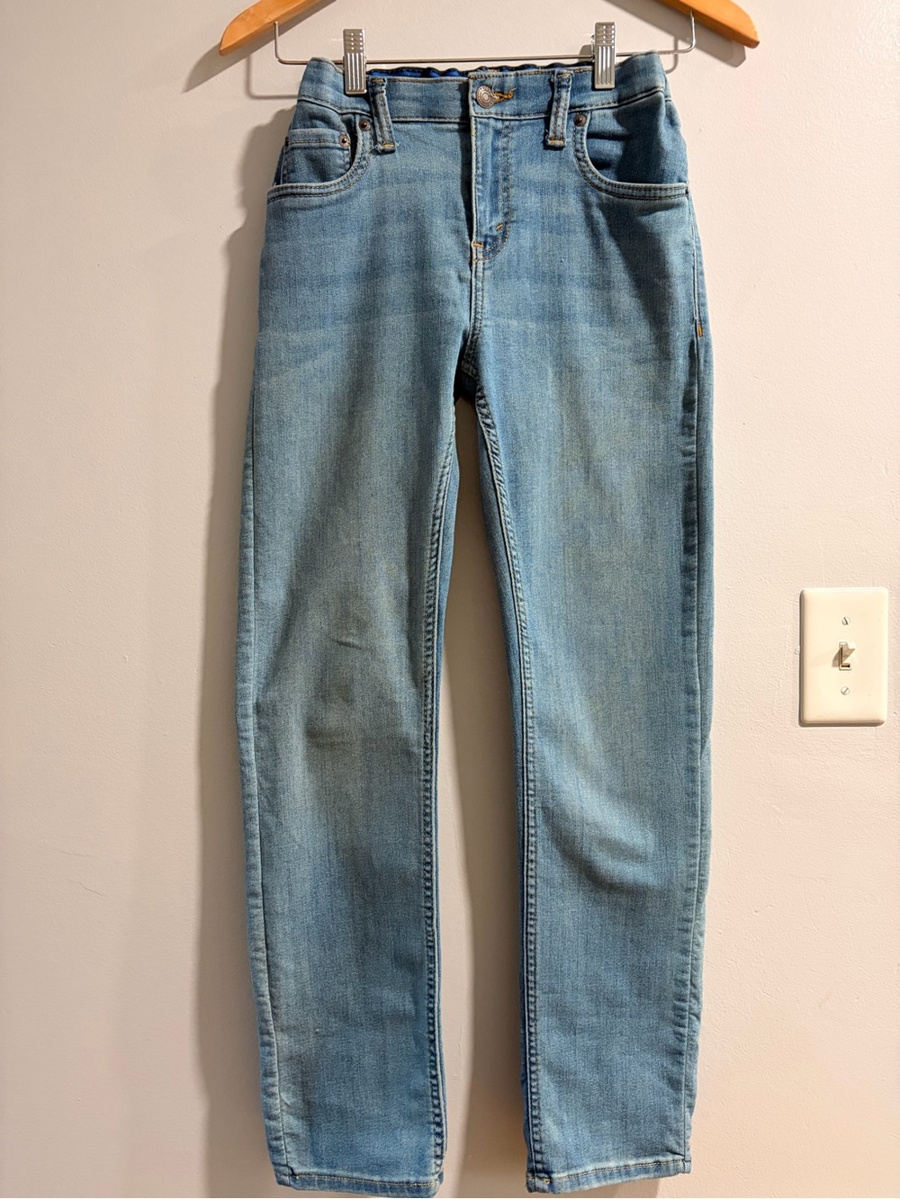 Light Blue Boys Straight-Leg Jeans